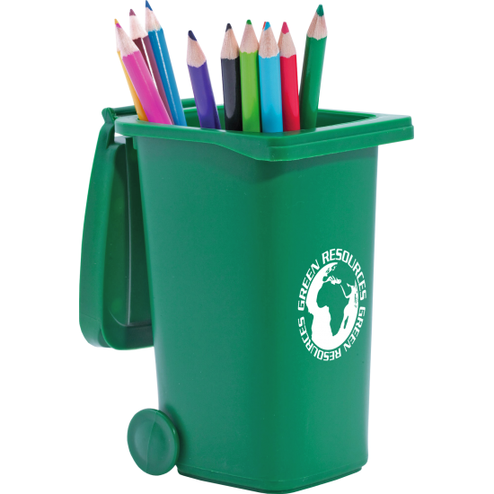 Recycled Wheelie Bin Pen Pot Recycled Wheelie Bin Pen Pot